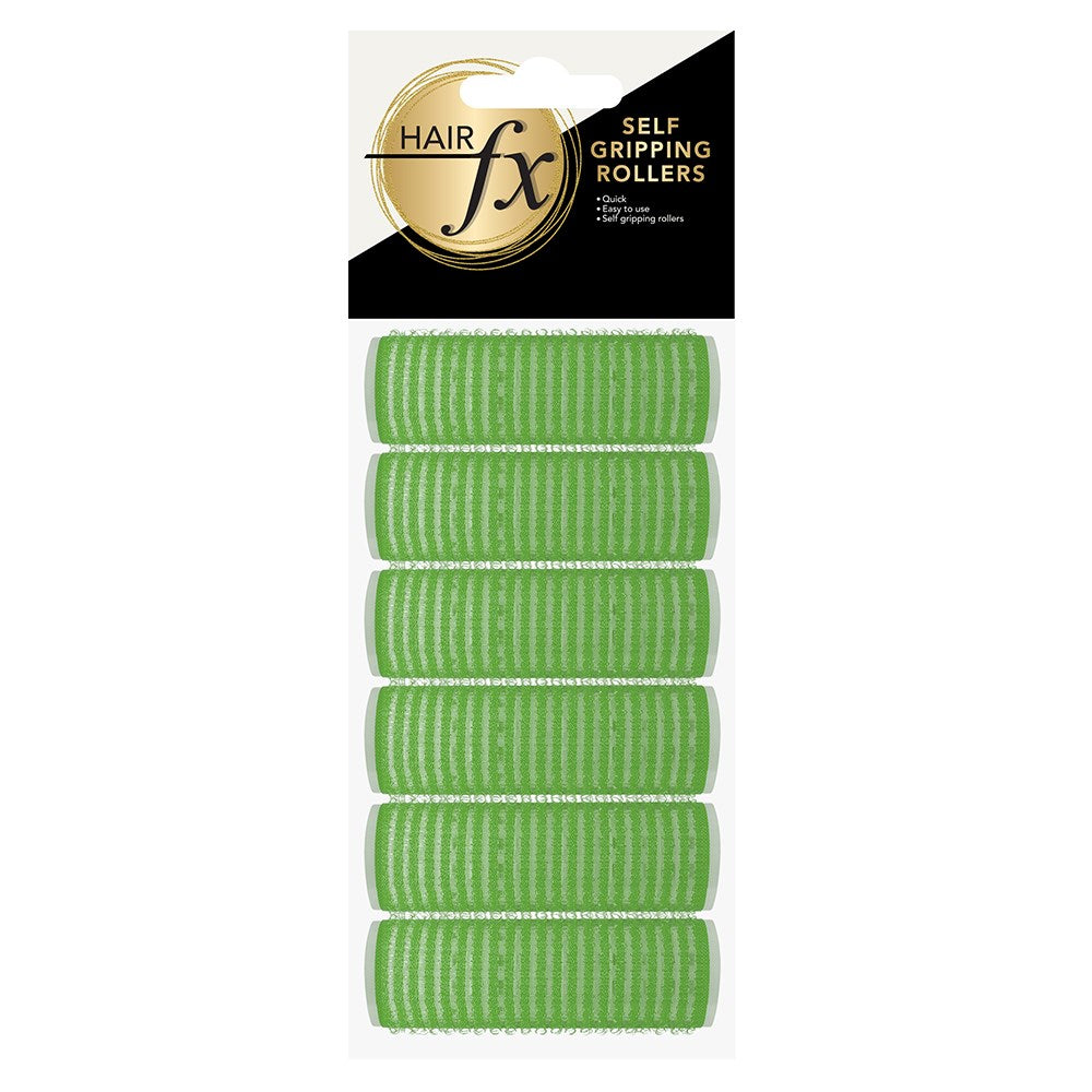 Hair FX Green Velcro Hair Rollers 21mm 12pk Barber Bazaar