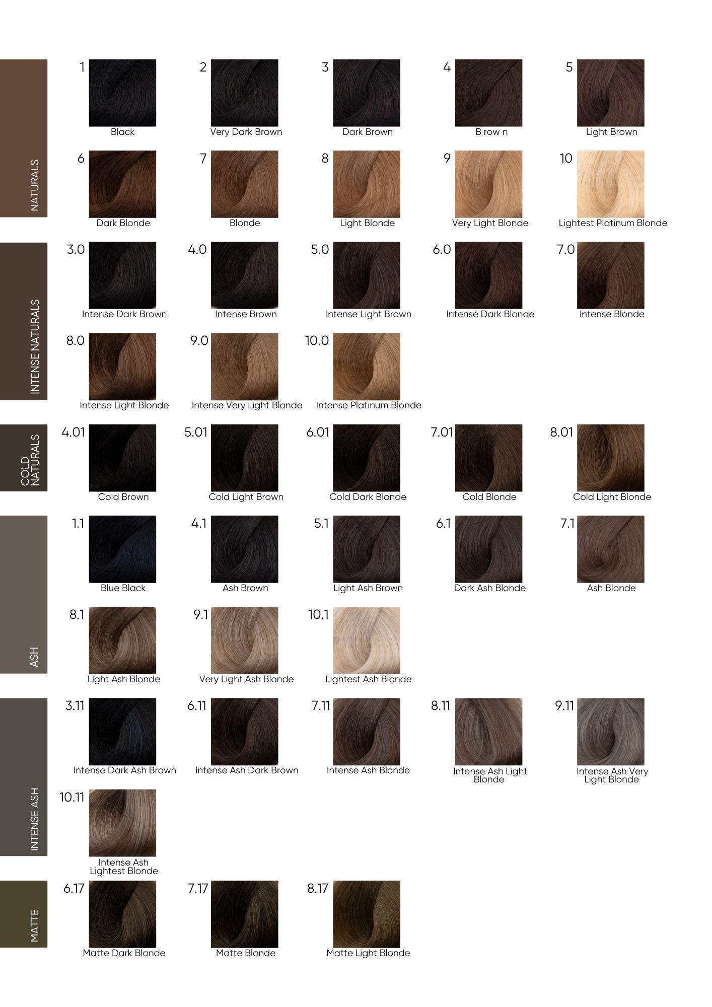 Cree Colour Chart - 161 Colours
