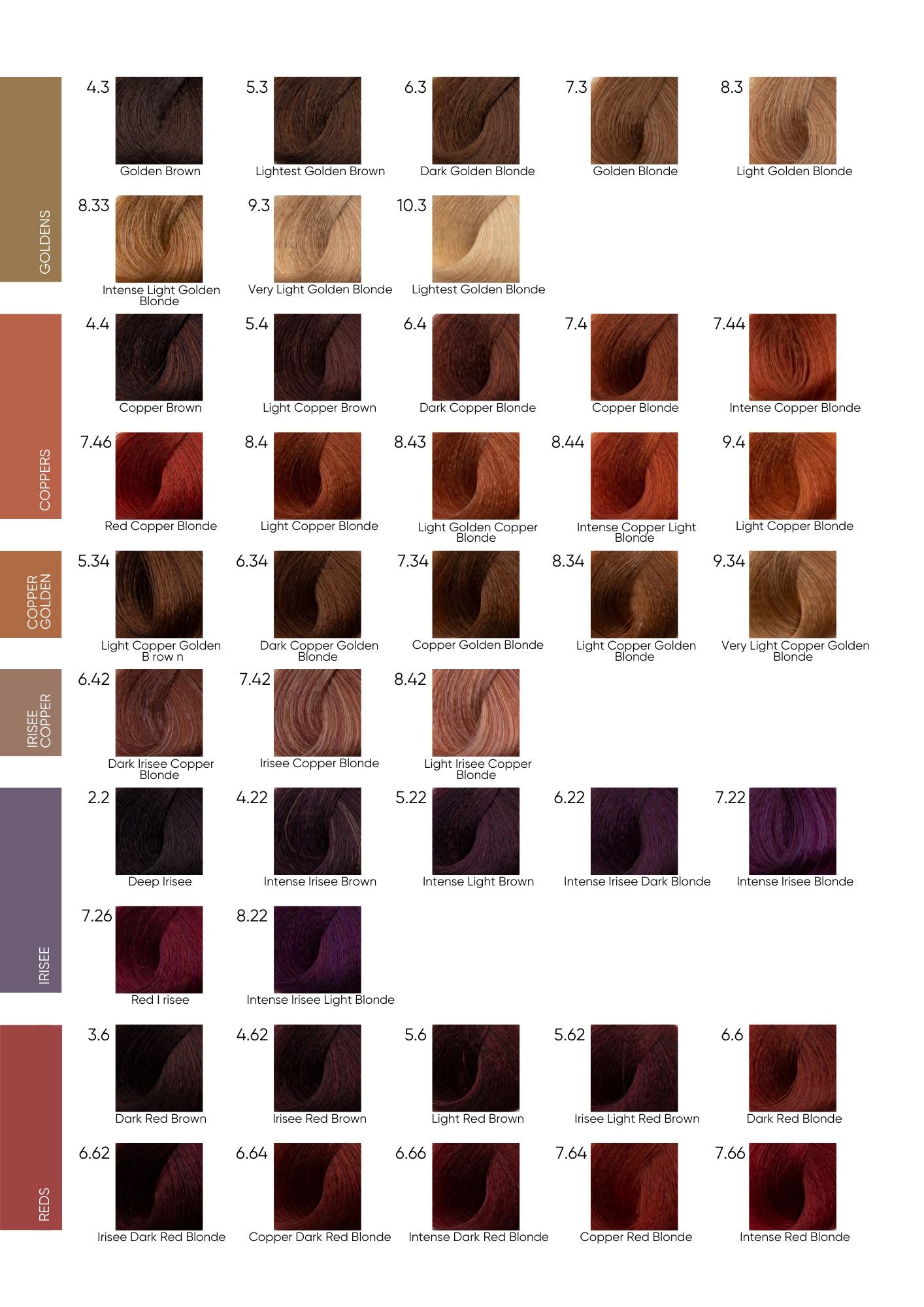 Cree Colour Chart - 161 Colours