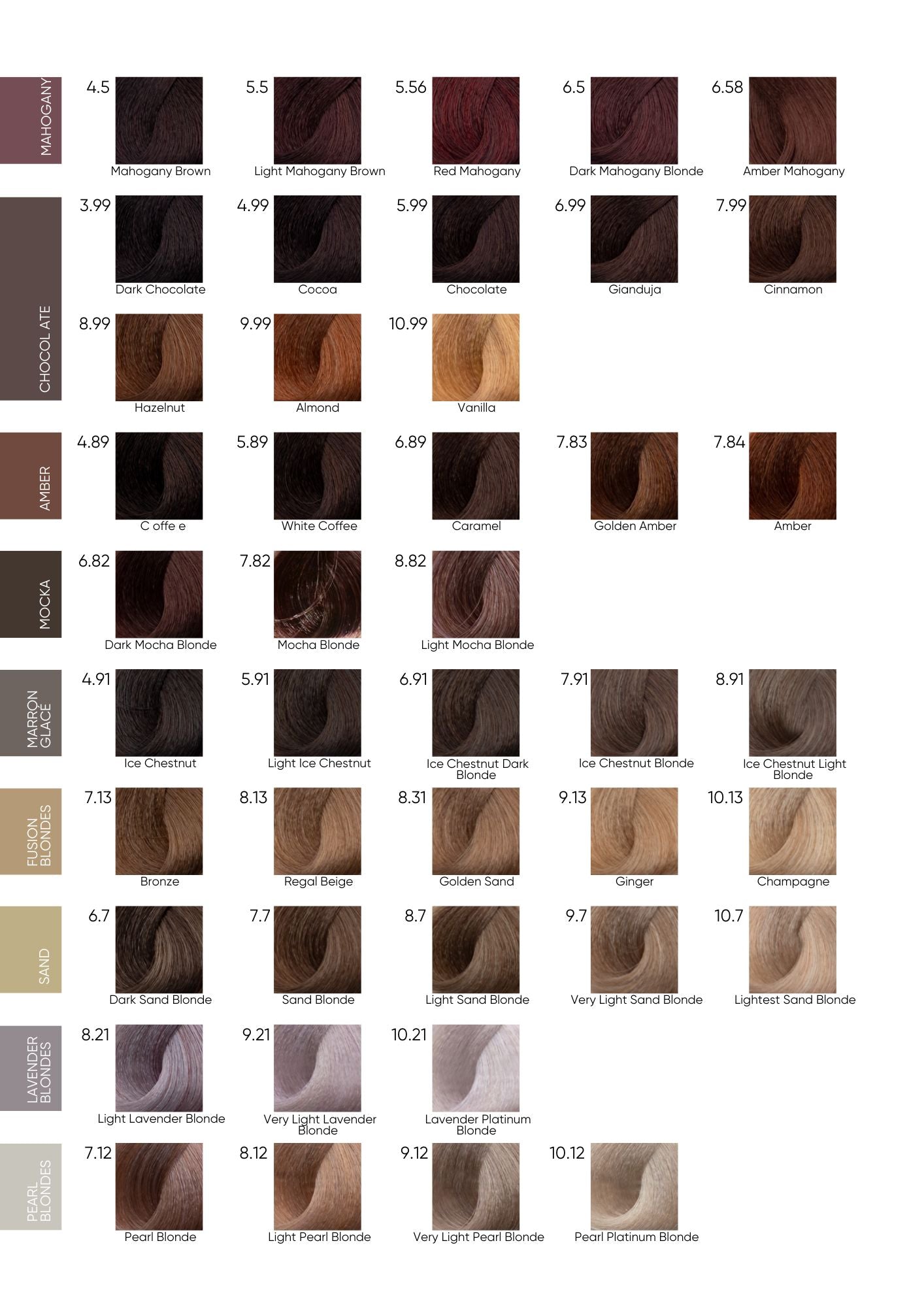 Cree Colour Chart - 161 Colours