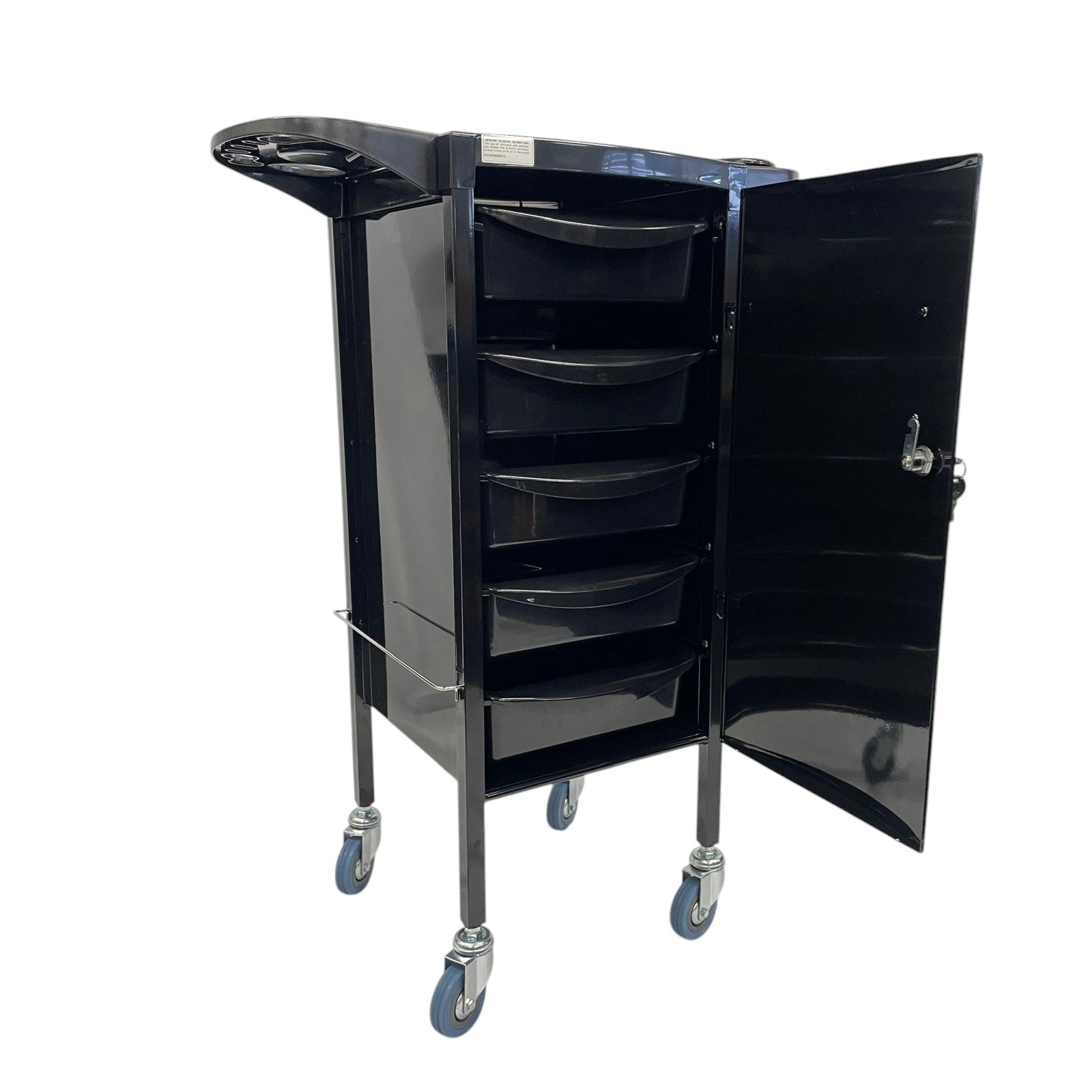 Karma Florina Lockable Salon Trolley - Black