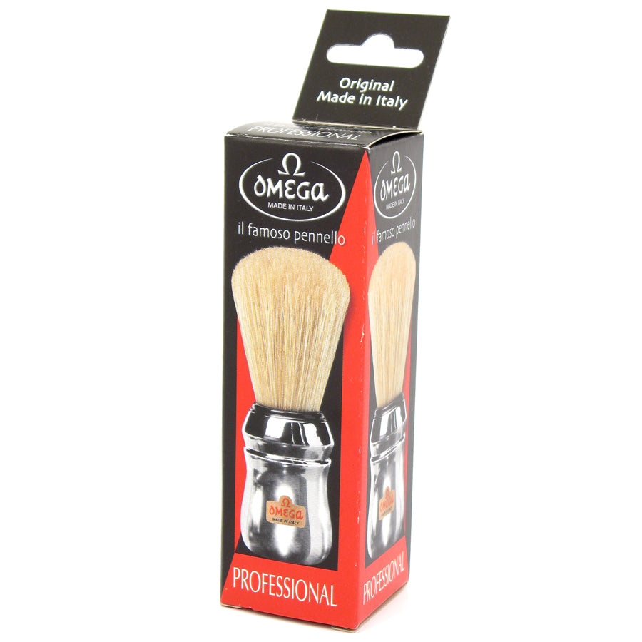 Omega Pure Bristle Shaving Brush 10083 - Chrome