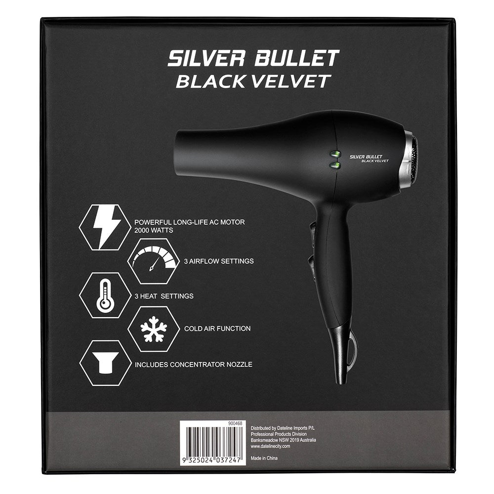 Silver Bullet Black Velvet Hair Dryer