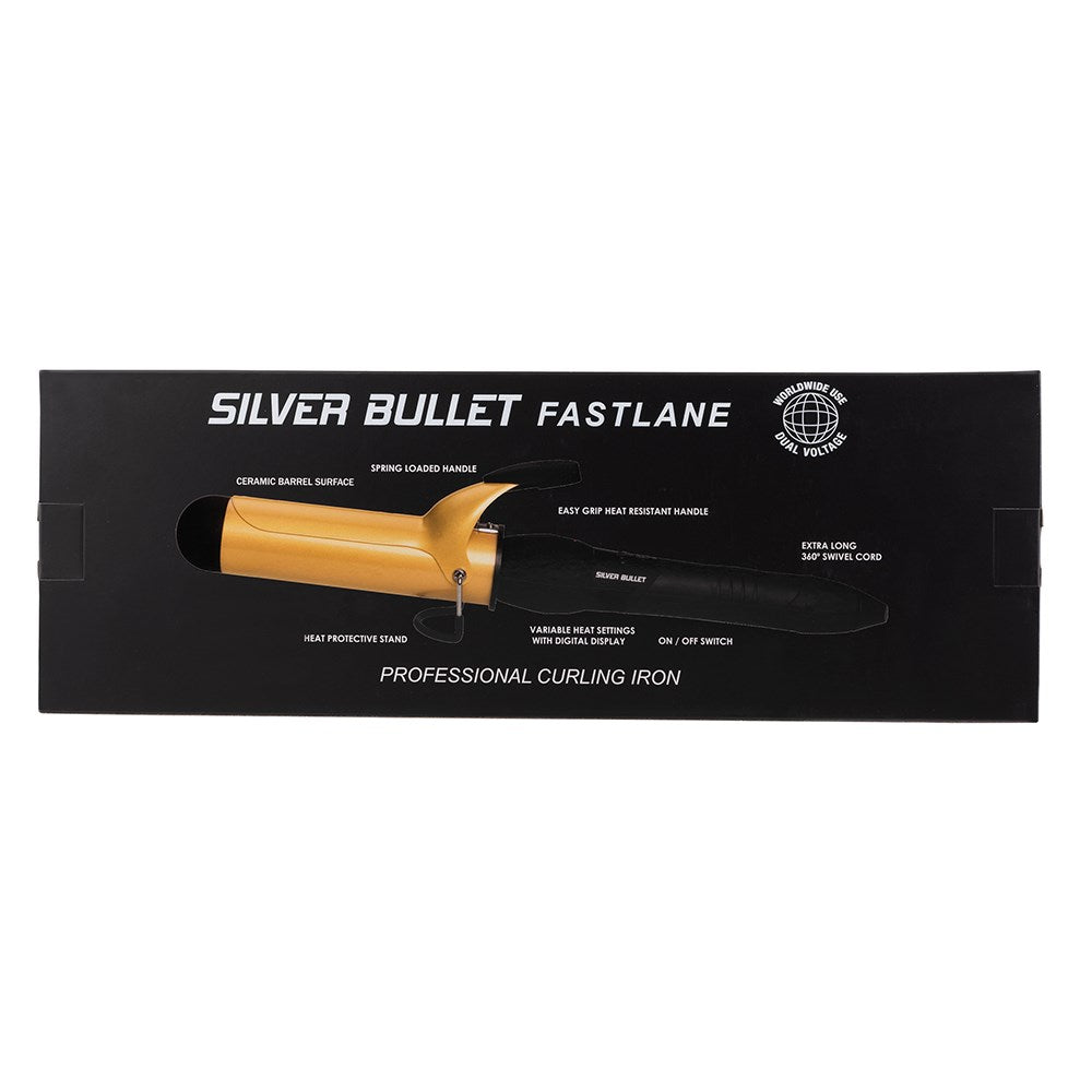 Silver Bullet Fastlane Gold Ceramic Curling Iron - 38mm