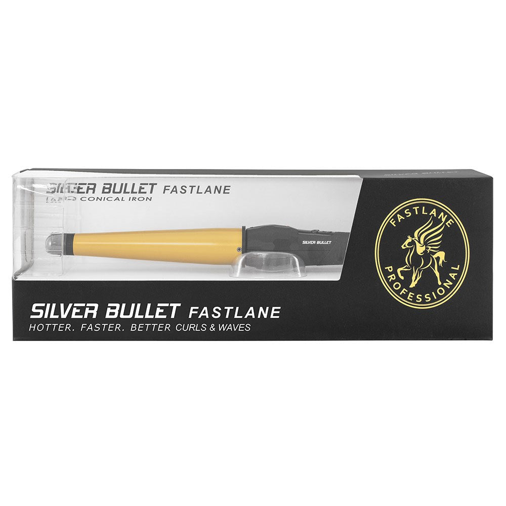 Silver Bullet Fastlane Large Ceramic Conical Curling Iron - Gold