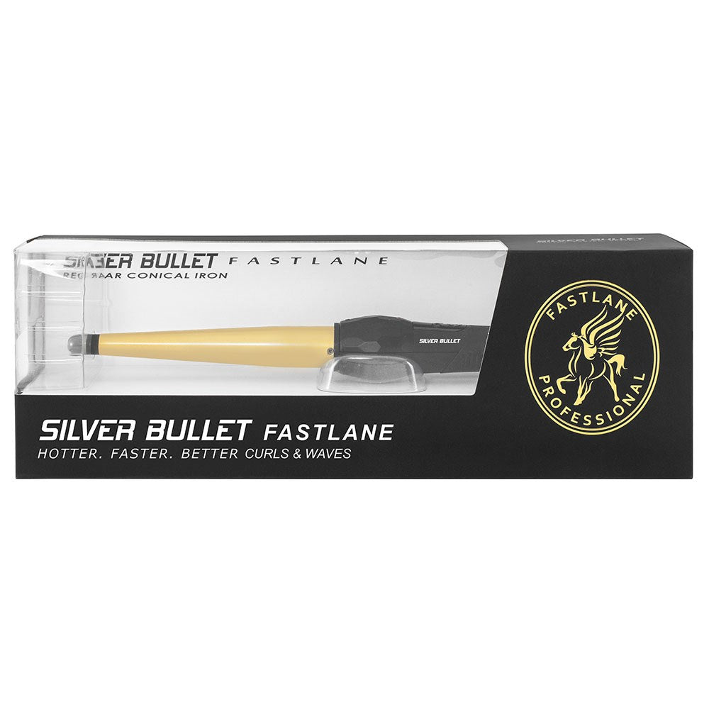 Silver Bullet Fastlane Regular Ceramic Conical Curling Iron - Gold