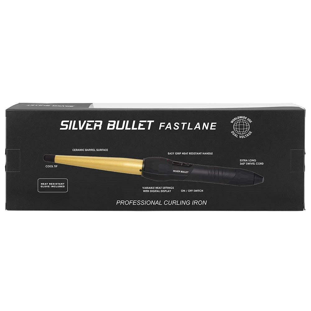 Silver Bullet Fastlane Regular Ceramic Conical Curling Iron - Gold