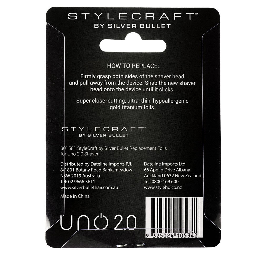 StyleCraft by Silver Bullet Uno 2.0 Shaver Replacement Foil