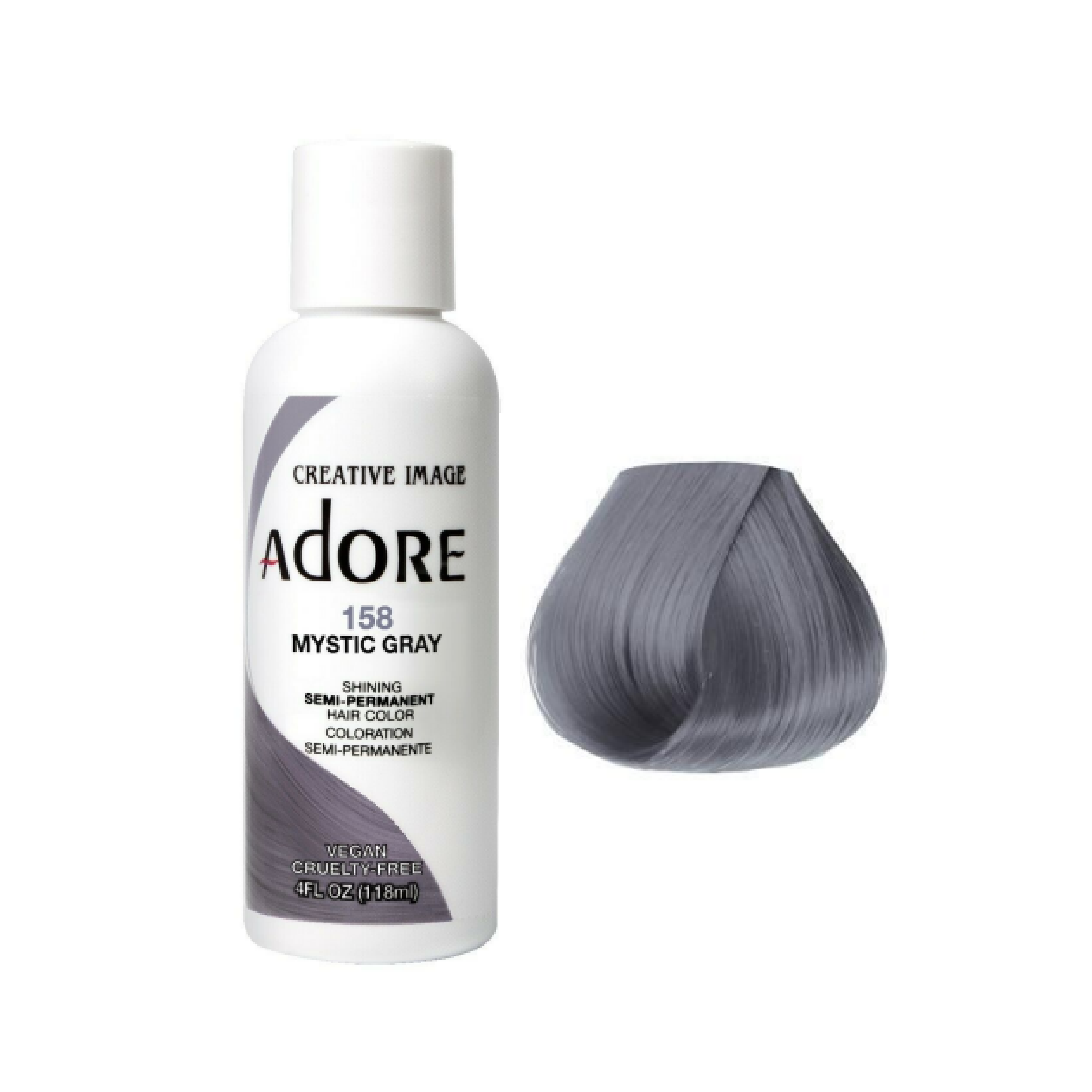 Adore Semi Permanent Mystic Gray Hair Colour 158 - 118ml
