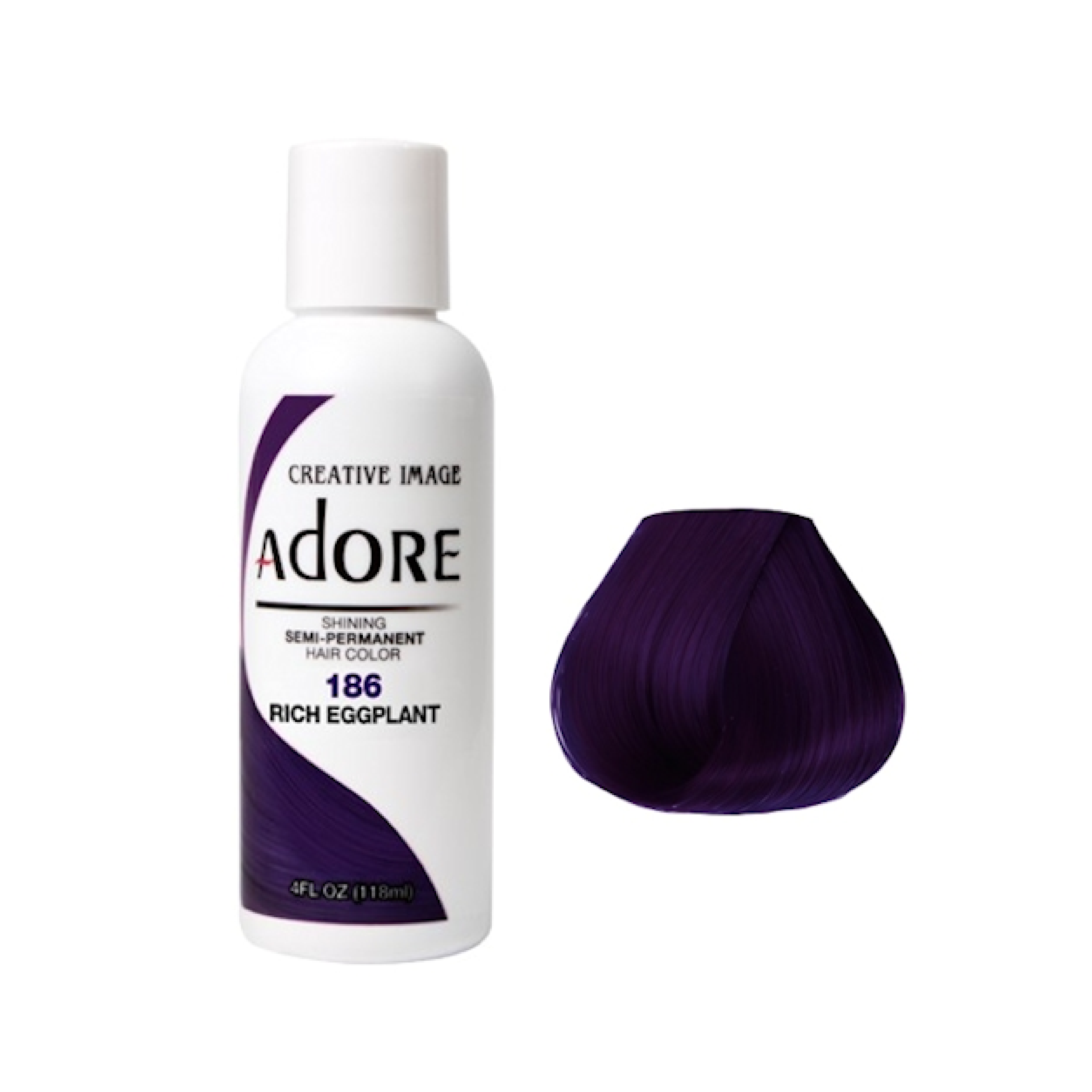 Adore Semi Permanent Rich Eggplant Hair Colour 186 - 118ml