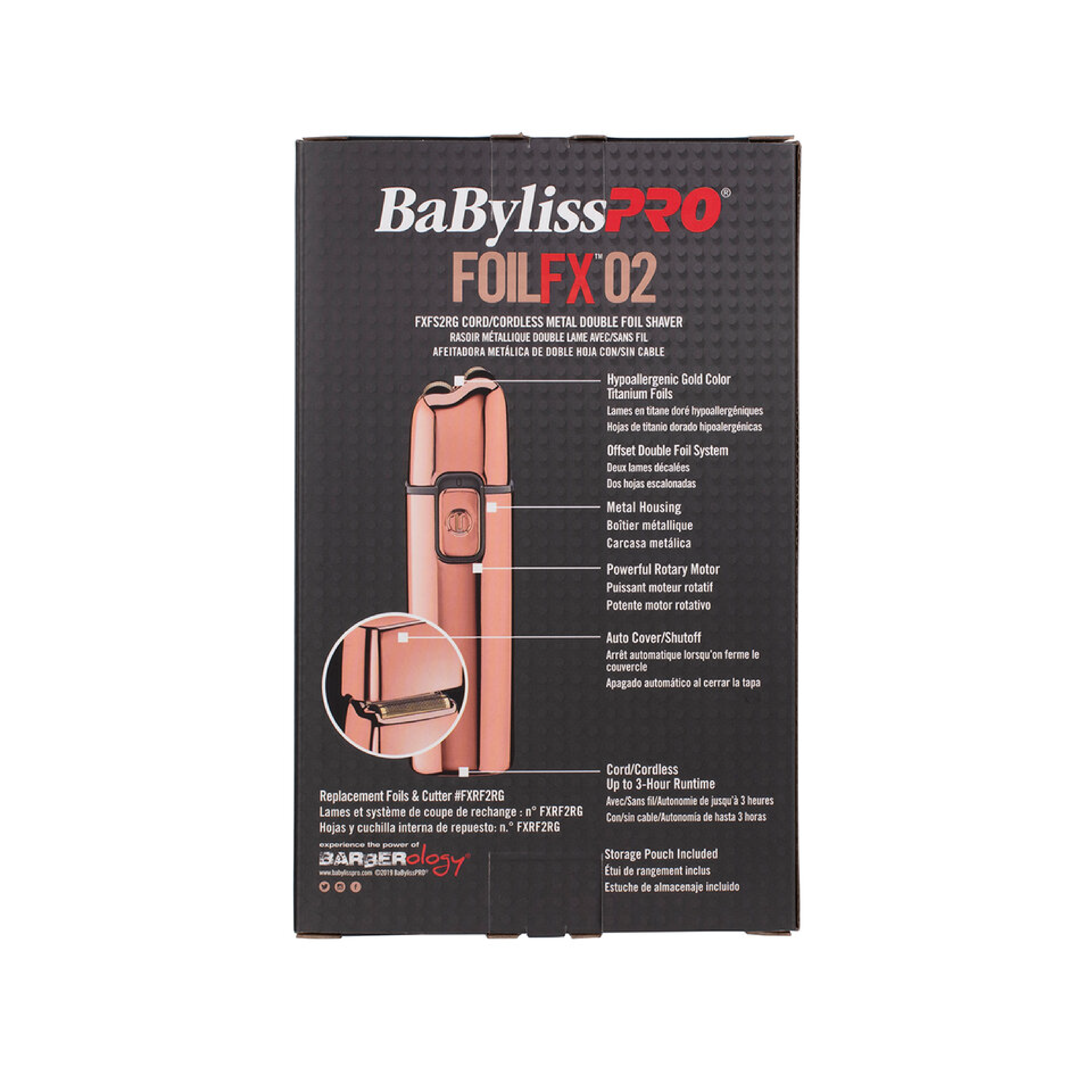 Babyliss Pro FoilFX02 Metal Double Foil Shaver - Rose Gold