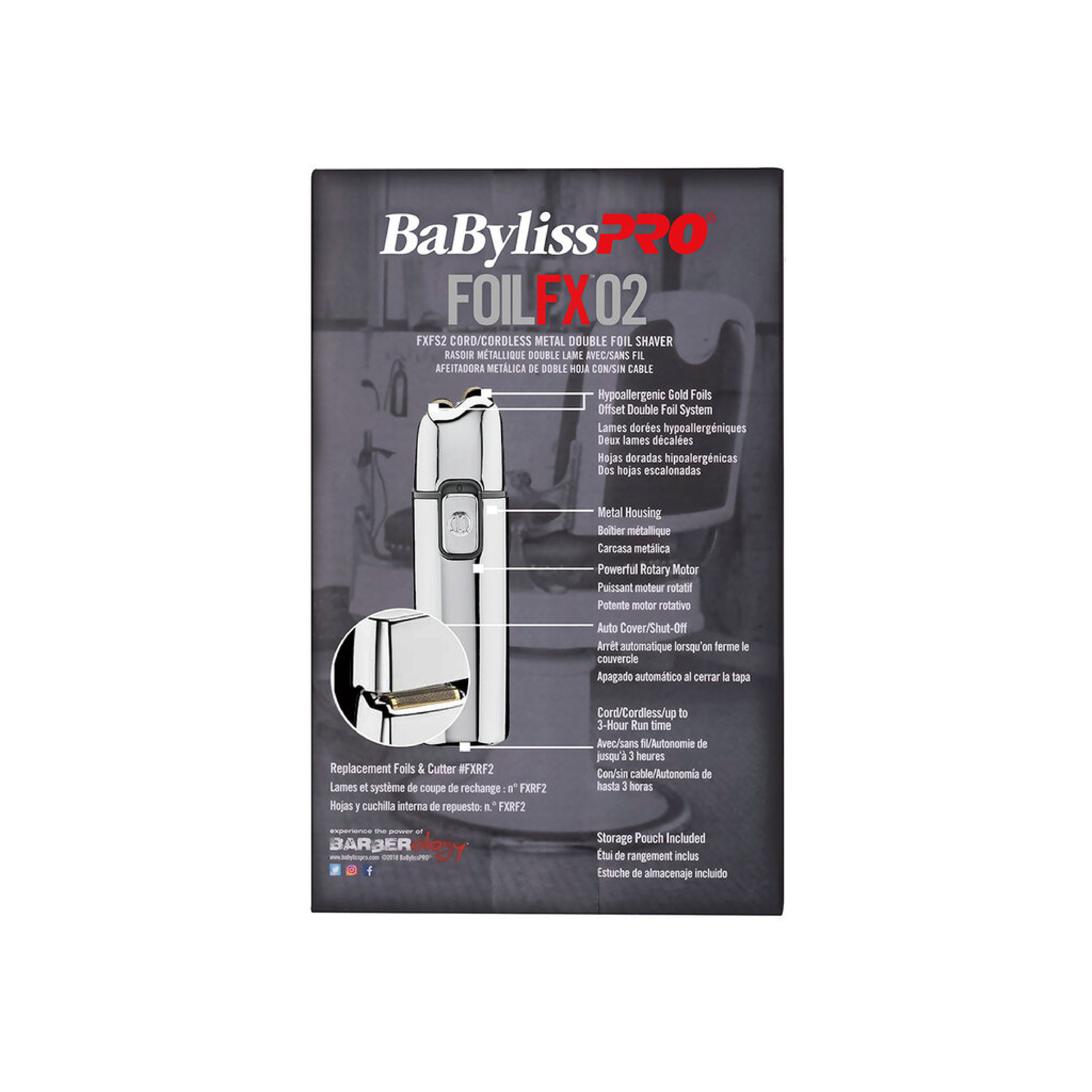 Babyliss Pro FoilFX02 Metal Double Foil Shaver - Silver