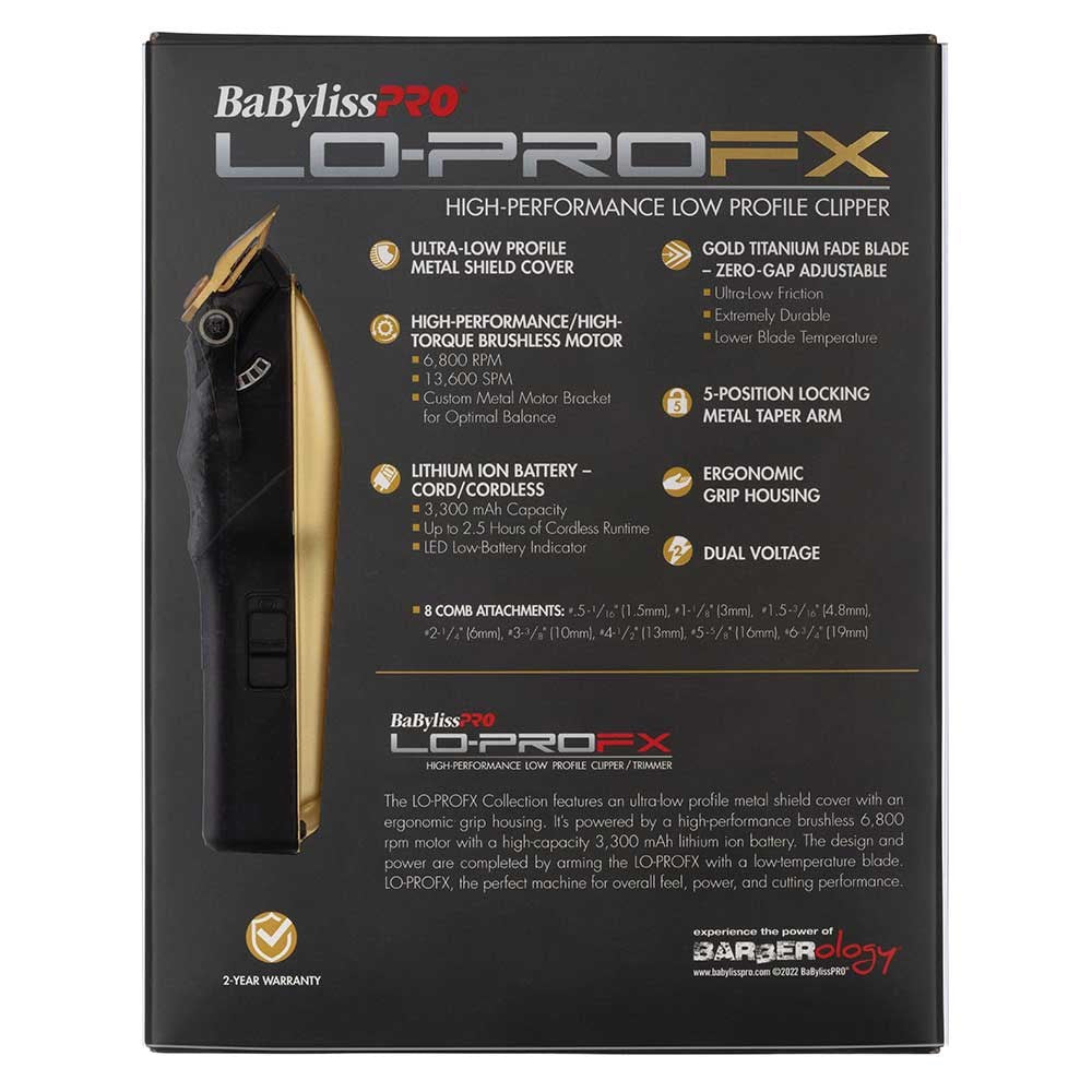 Babyliss PRO LO-PROFX Clipper - Gold