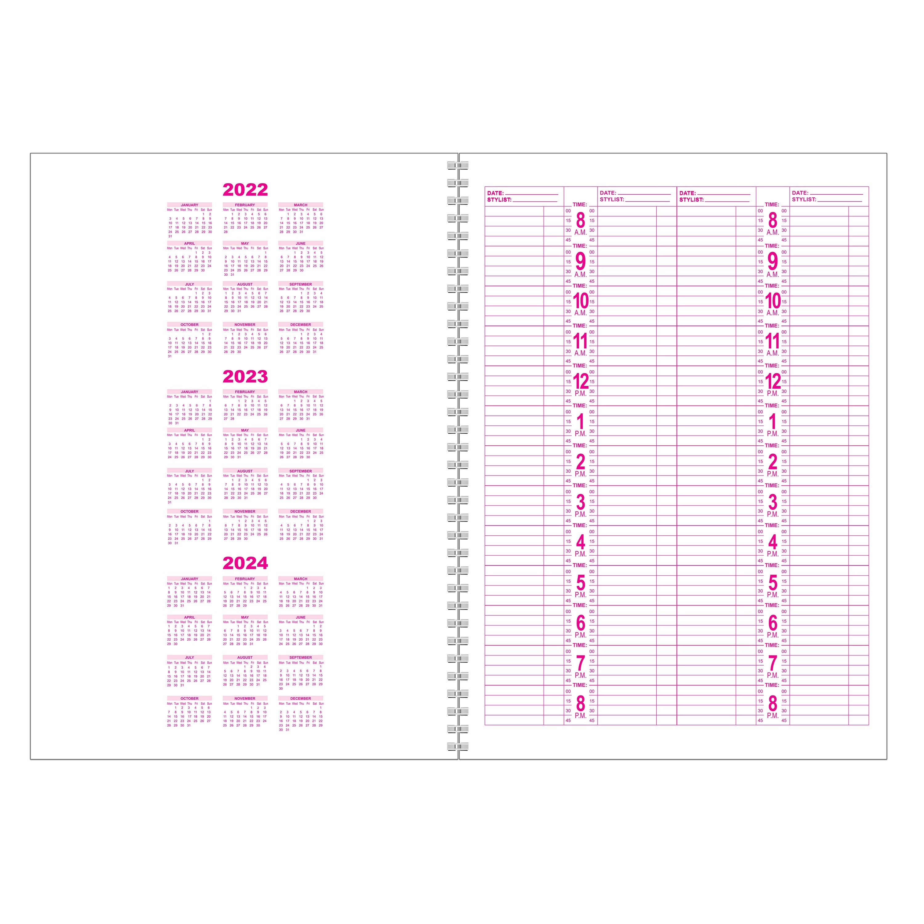 Dateline Professional 4 Column Barber Appointment Book