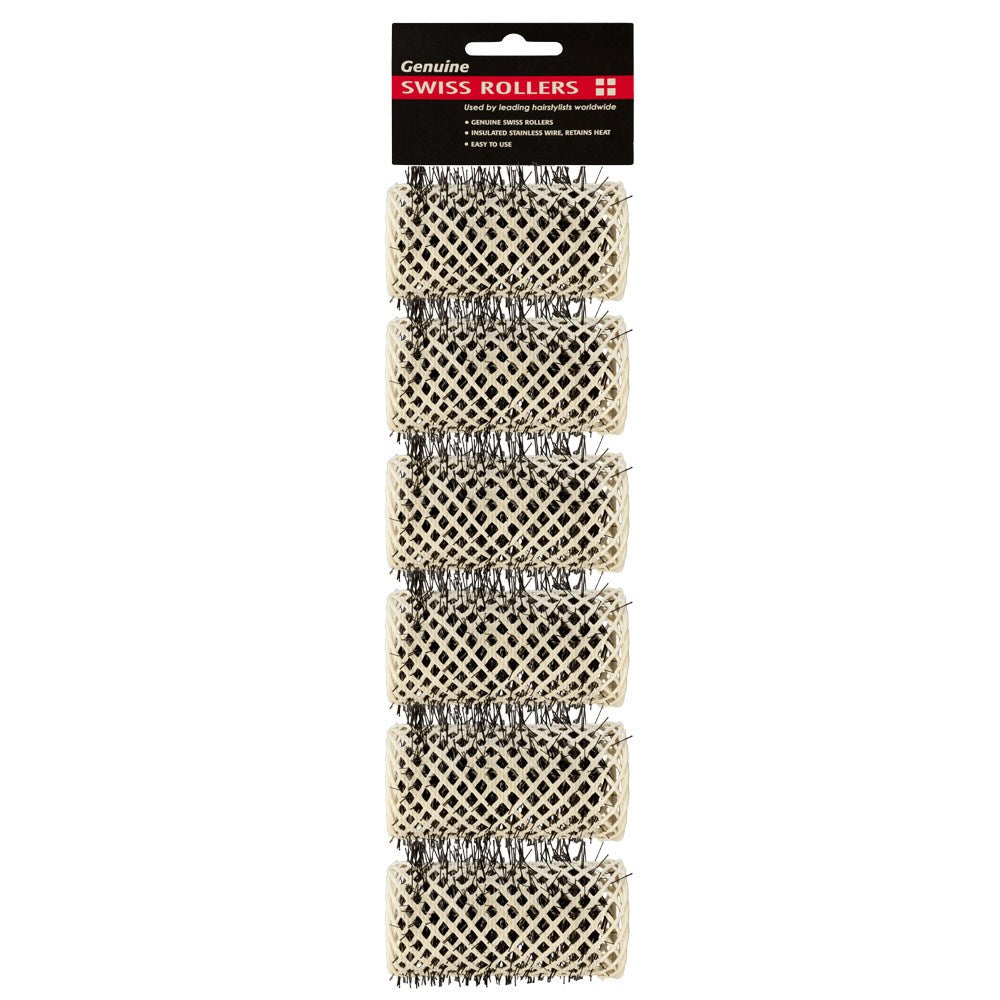 Dateline Professional White Swiss Rollers 32mm - 6pk