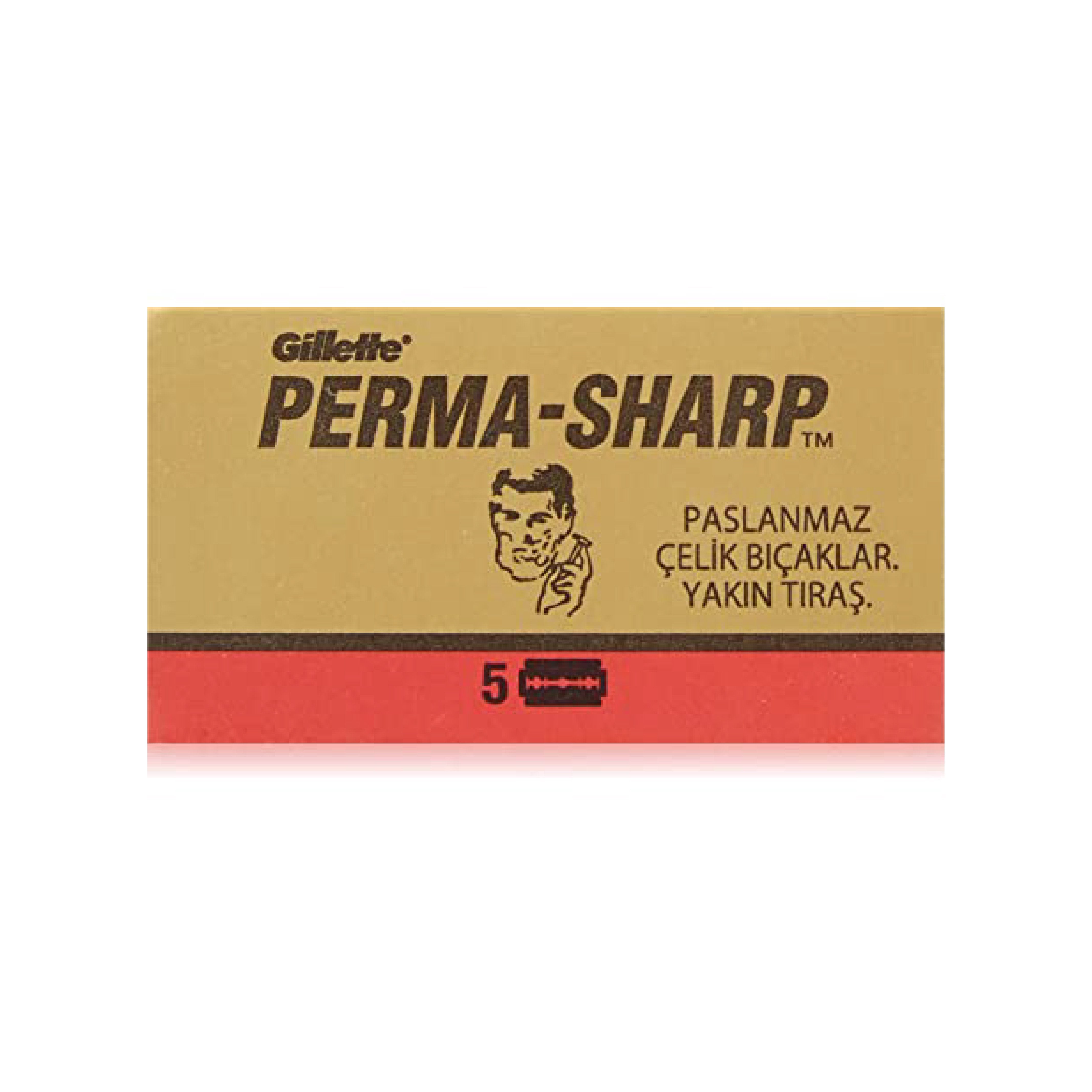 Gillette Perma-Sharp Stainless Double Edge Razor Blades (100) - Barber Bazaar