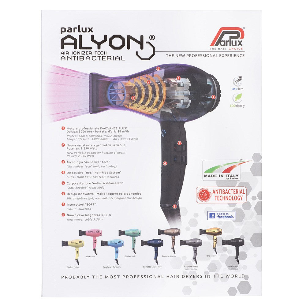 Parlux Alyon Air Ionizer Tech Hairdryer - Black