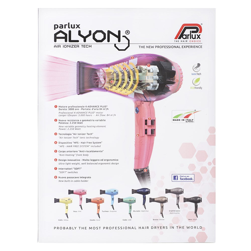 Parlux Alyon Air Ionizer Tech Hairdryer - Pink