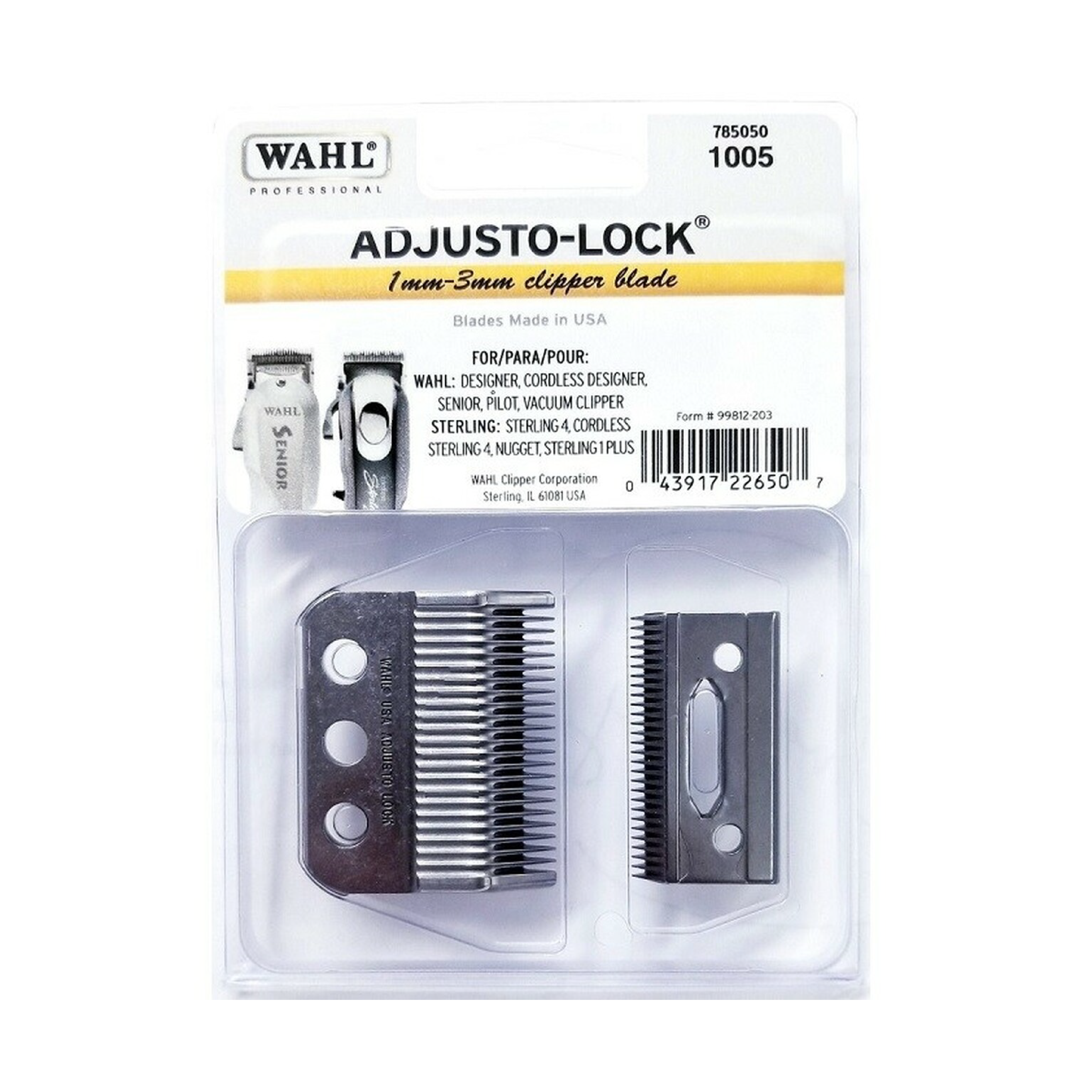 Wahl 3 Hole Adjusto-lock Replacement Clipper Blade - 1005