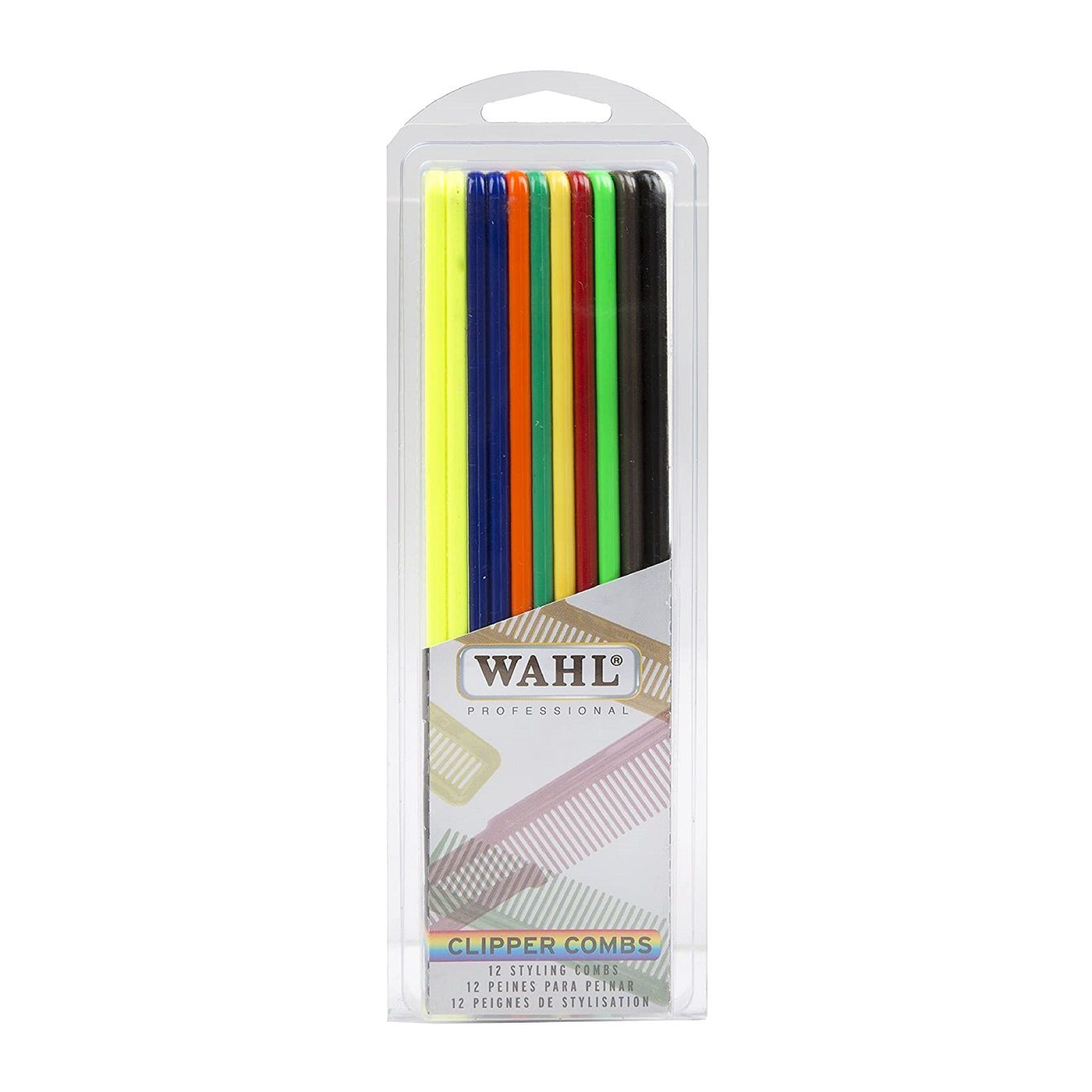 Wahl Professional Assorted Coloured Styling Combs - 12 Pack